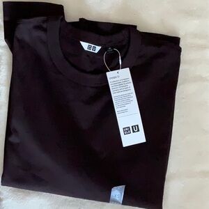 Uniqlo U Long Sleeve shirt XS Lemaire Long sleeve crew neck top DARK BROWN